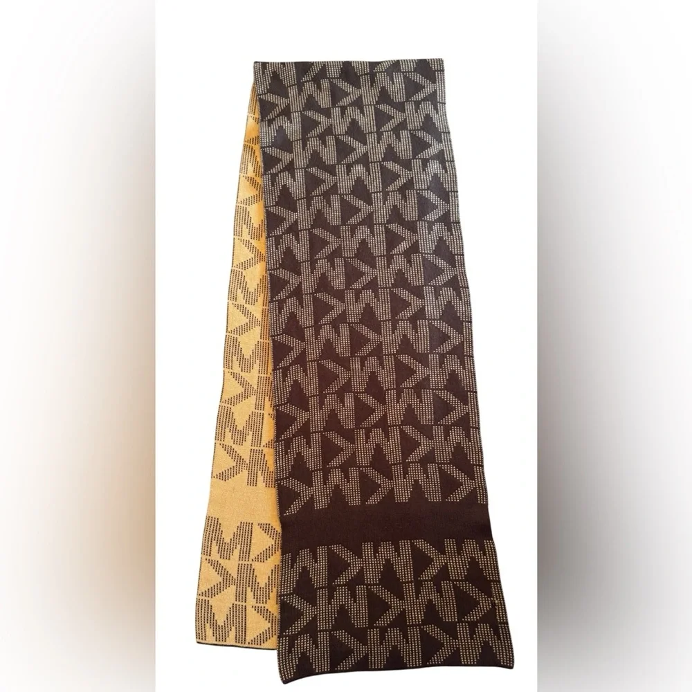 Michael Kors Brown Logo Scarf and Hat set